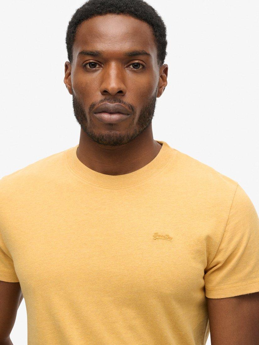 Product image 6 of 6, which shows Superdry Organic Cotton Vintage Embroidered T-Shirt, Ochre Marl, XS