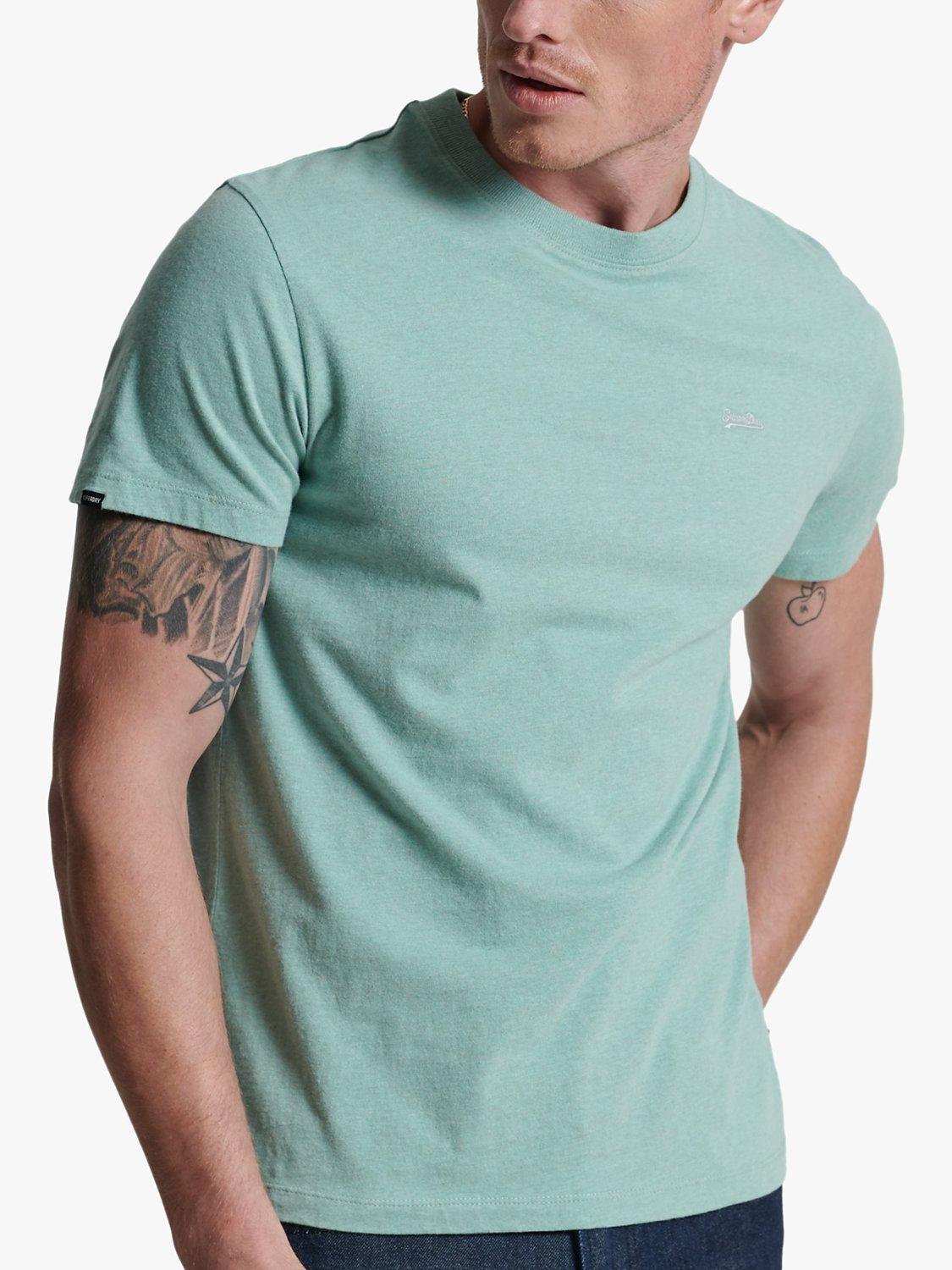Superdry Organic Cotton Vintage Embroidered T-Shirt, Sage Marl, XS