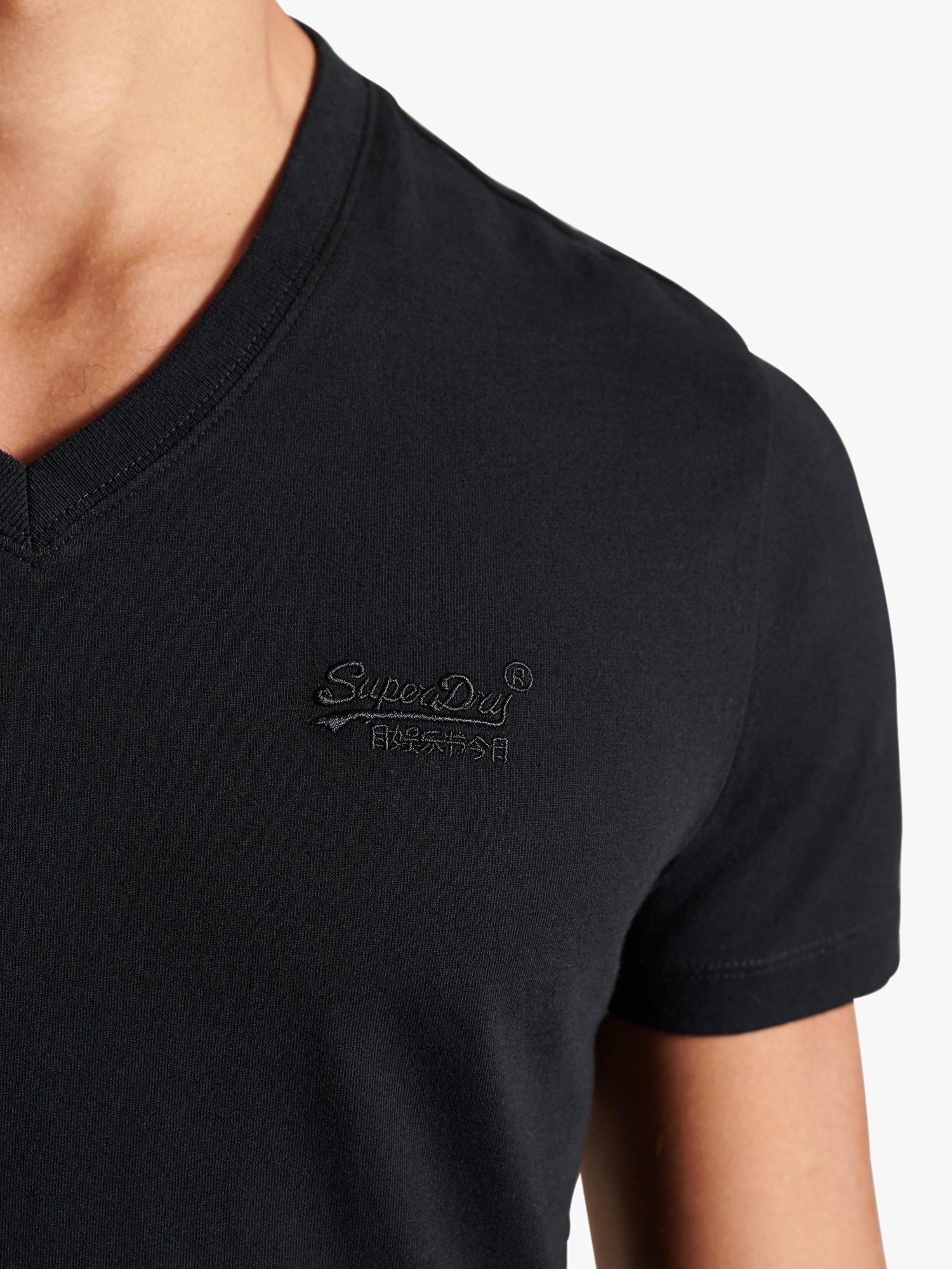 Product image 3 of 4, which shows Superdry Vintage V-Neck T-Shirt, Black, S