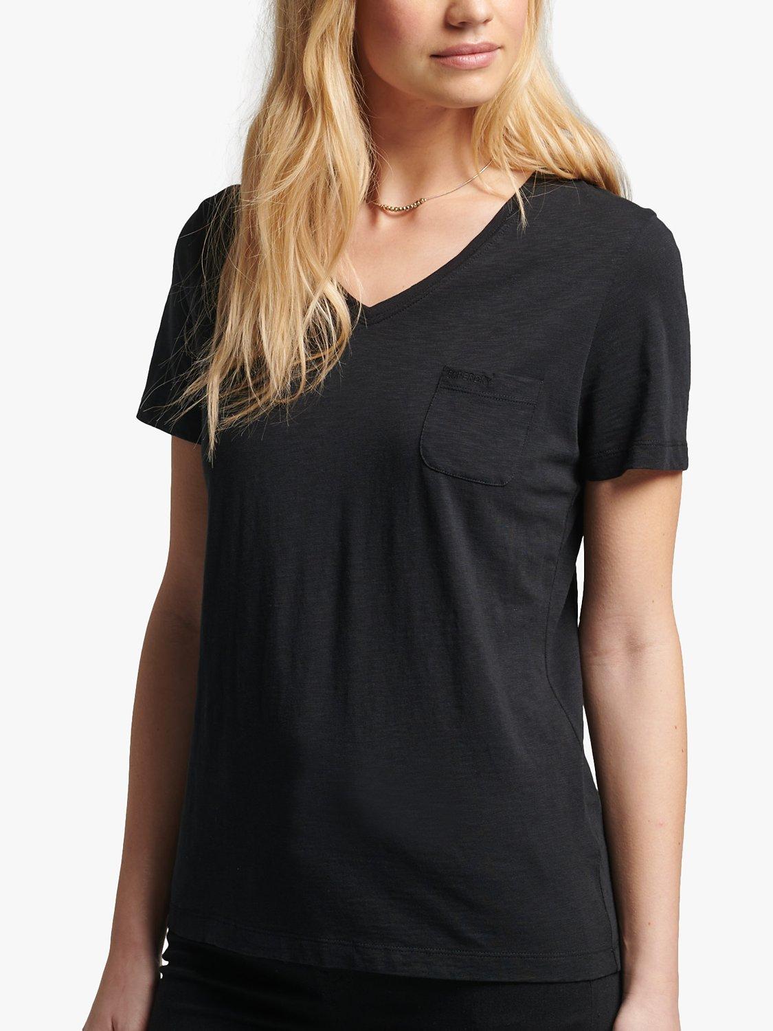 Superdry Studios Pocket V-Neck T-Shirts, Black