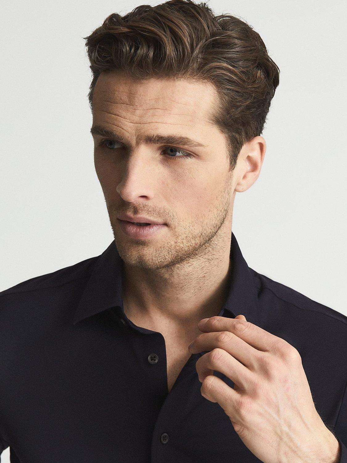 Product image 5 of 5, which shows Reiss Voyager Shirt, Navy, M
