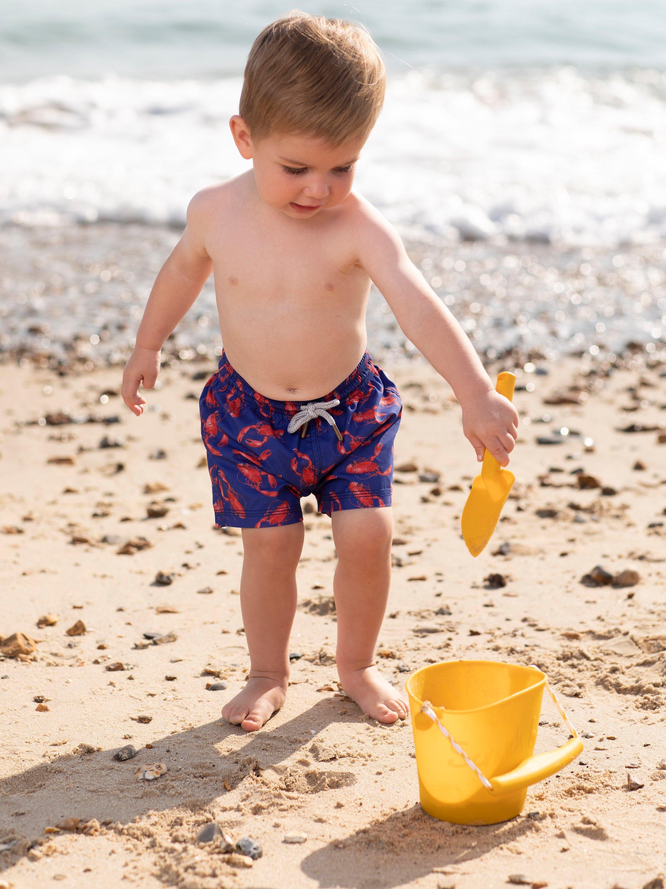 Trotters Baby Lobster Swim Shorts, Navy