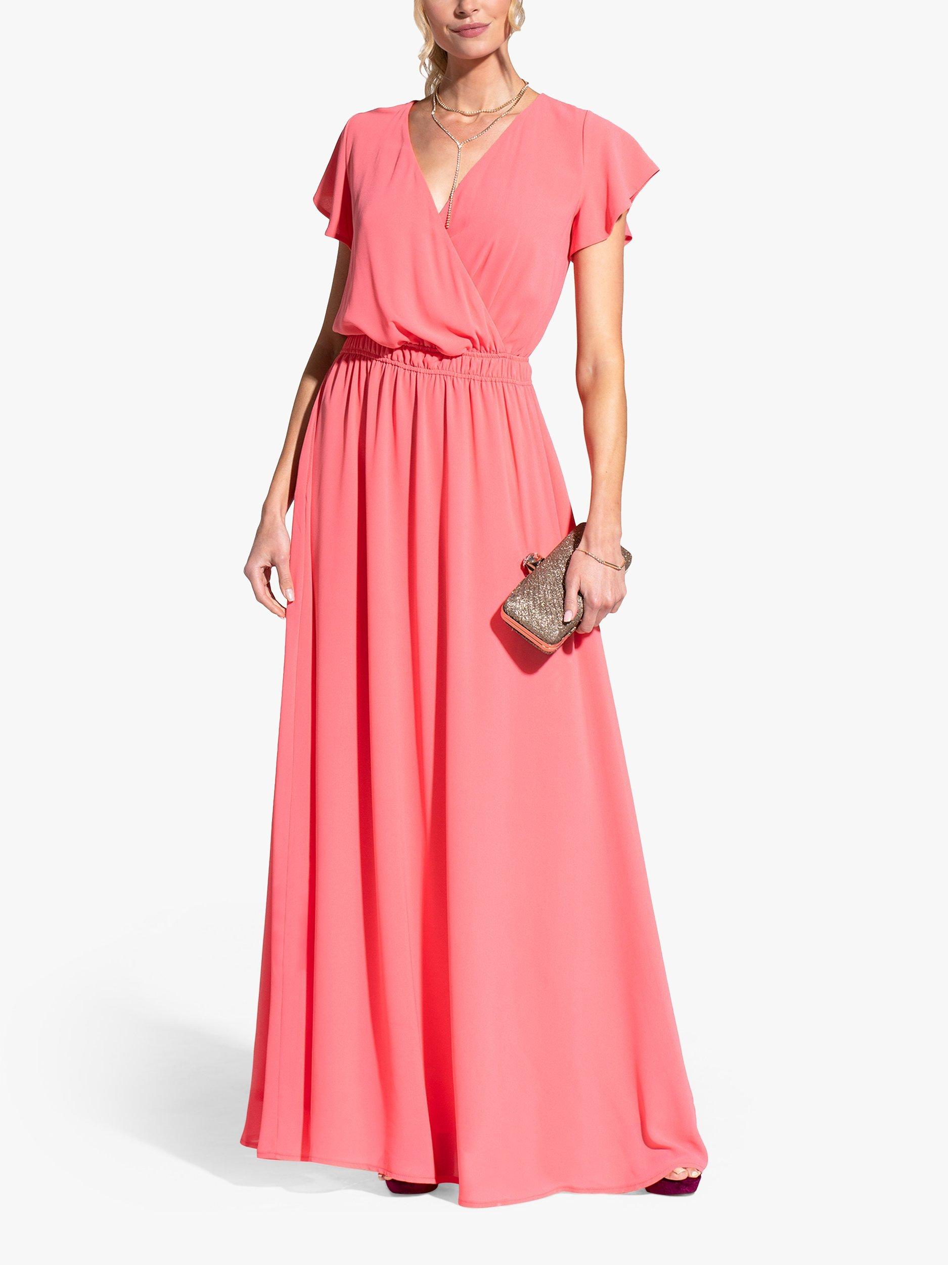 HotSquash Wrap Maxi Dress, Coral