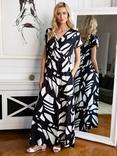 HotSquash Iconic Abstract Print Maxi Dress, Matisse Black/White