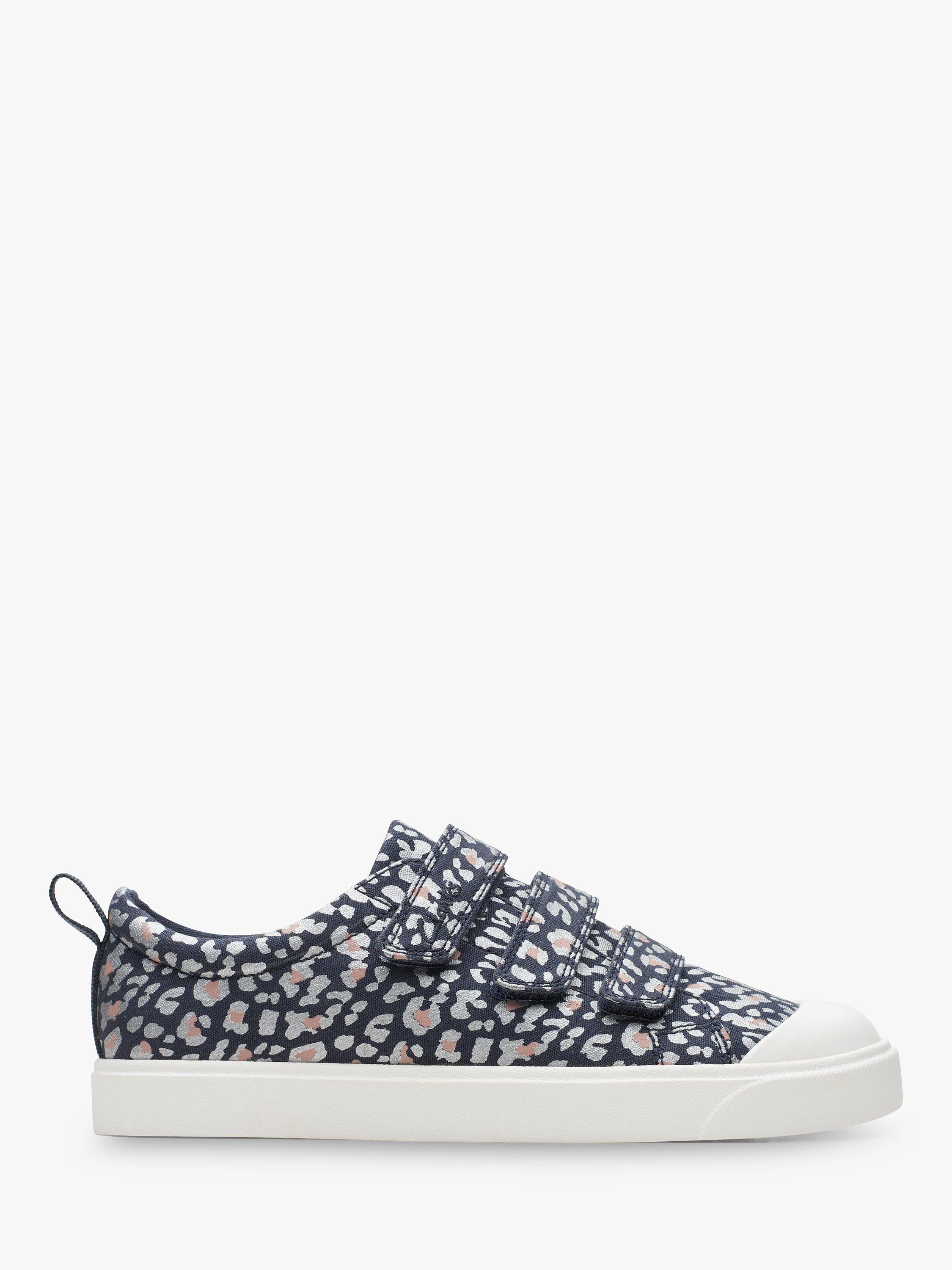 Clarks Kids' City Bright Riptape Trainers, Navy Combi