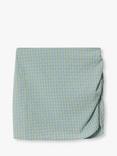 Mango Cocoa Checked Sarong, Medium Blue