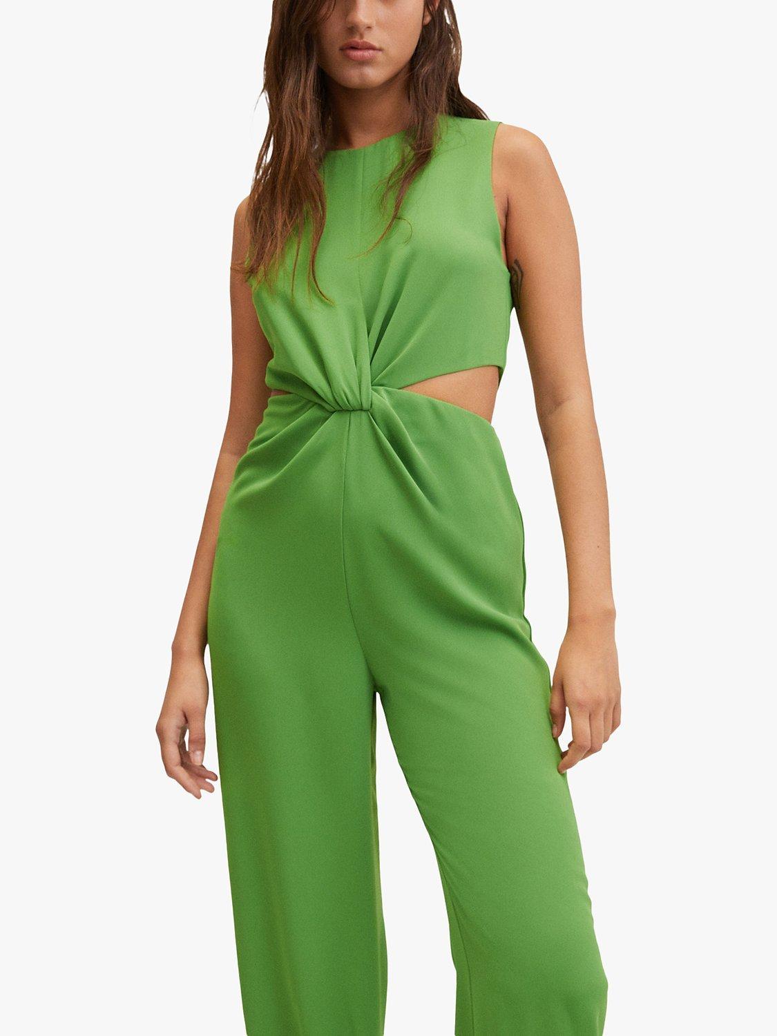 Mango Almond Twist Waist Jumpsuit, Green