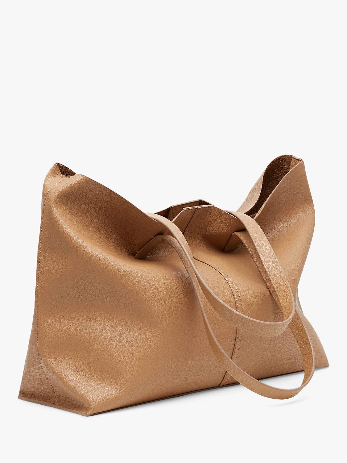 Mango Tabarca Tote Bag, Medium Brown, One Size