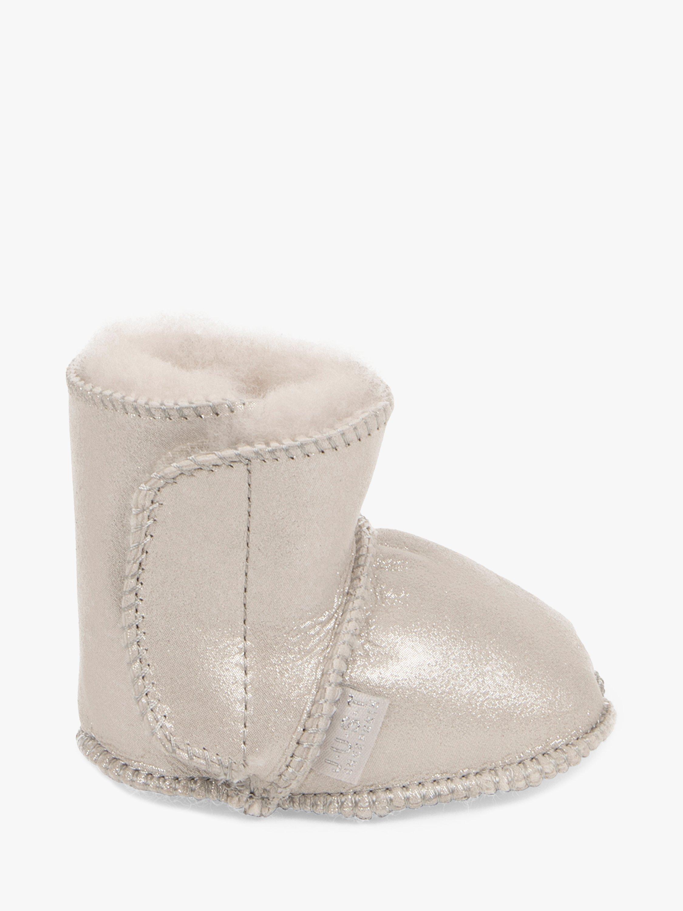 Just Sheepskin Baby Adelphi Sheepskin Booties, Silver