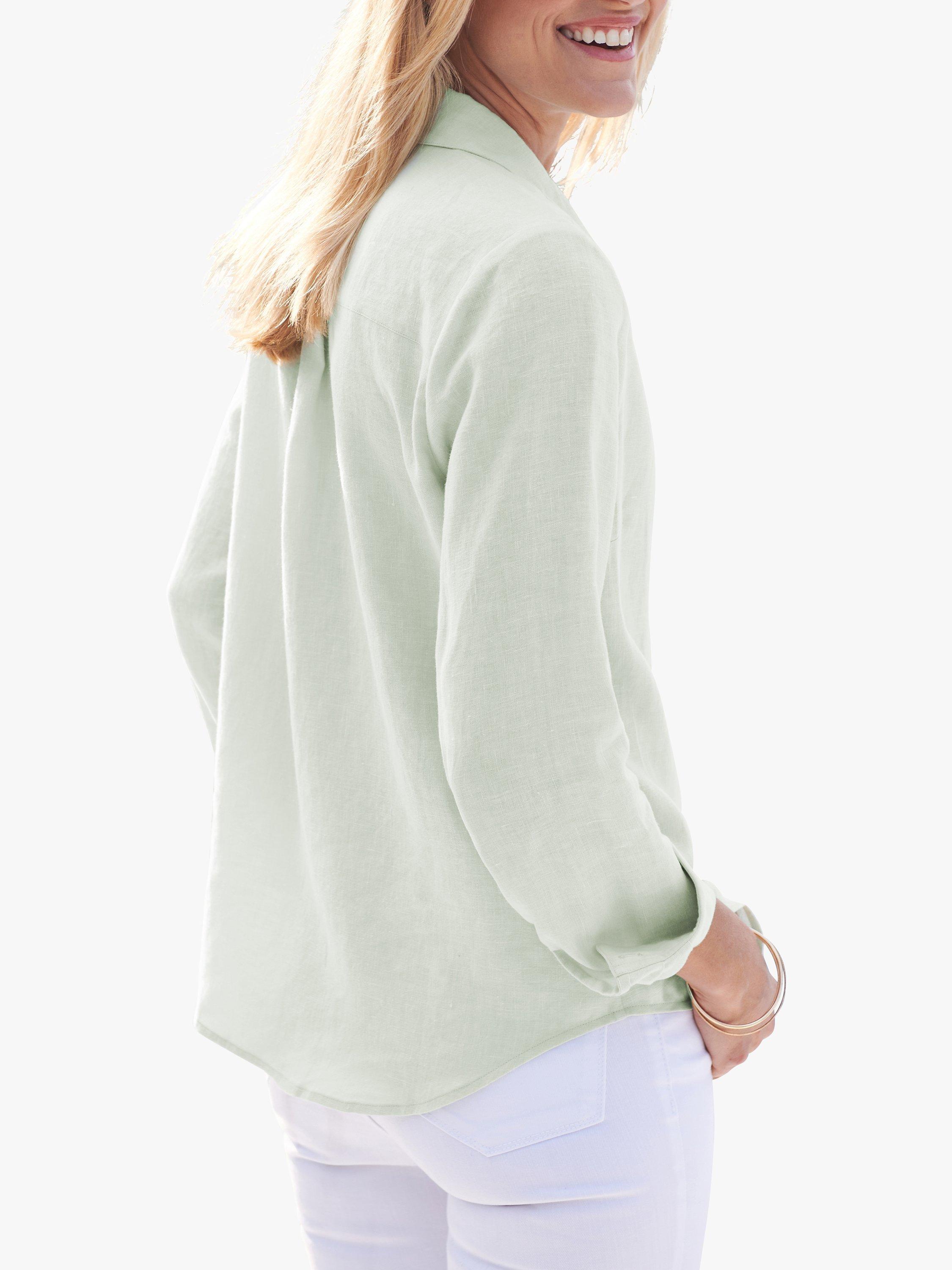 Product image 2 of 4, which shows Pure Collection Linen Shirt, Soft Sage, 8