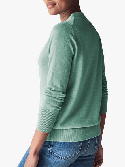 Pure Collection V-Neck Cashmere Cardigan - view 2, Green
