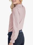 Pure Collection Ruffle Neck Top, Soft Oyster