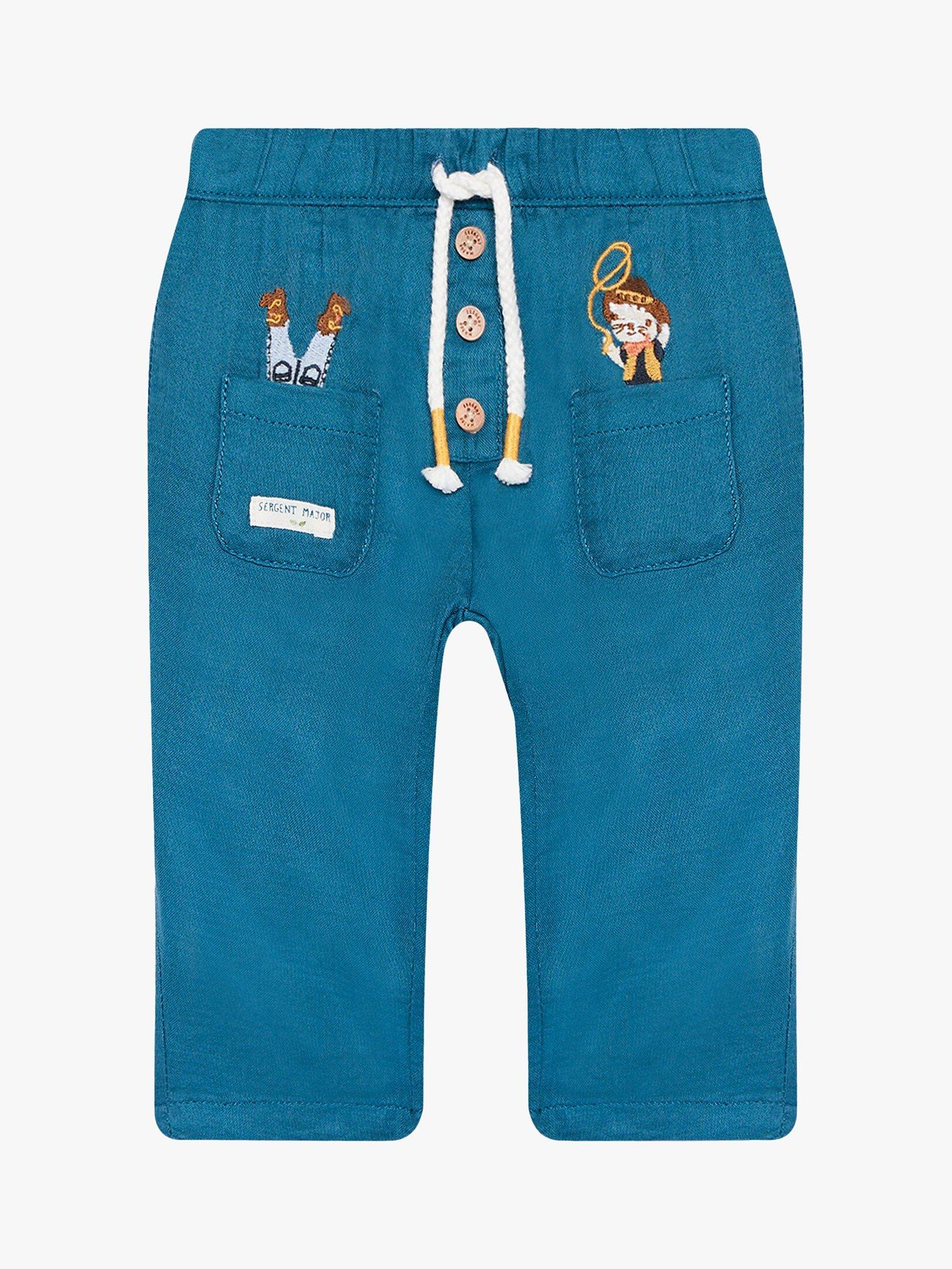 Sergent Major Baby Embroidered Drawstring Trousers, Navy