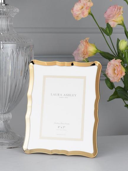 Laura Ashley Glasbury Photo Frame & Mount, Gold - view 2, Gold