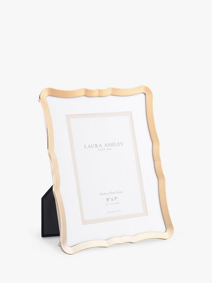 Laura Ashley Glasbury Photo Frame & Mount, Gold, Gold