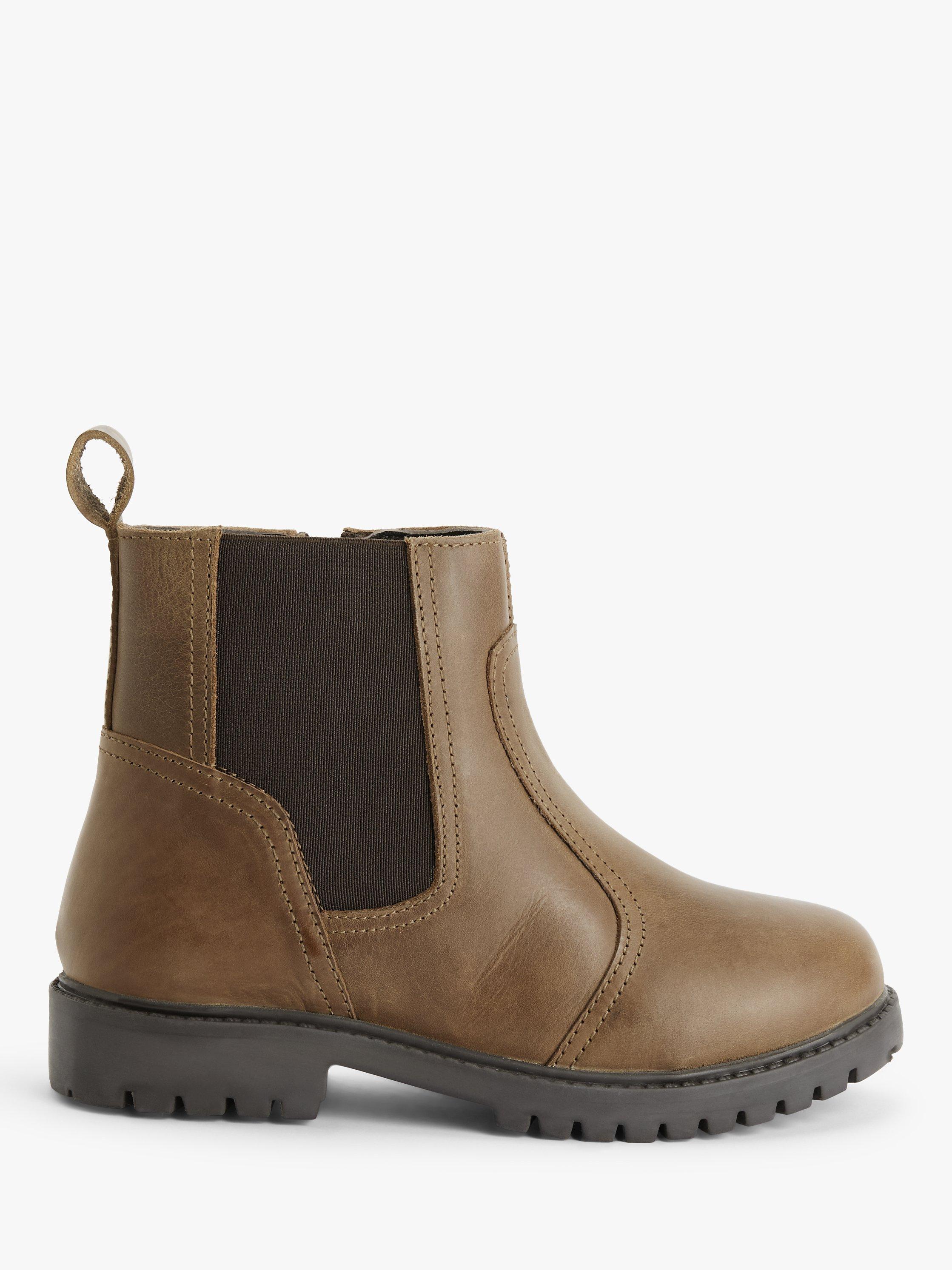 John Lewis Kids' Leather Chelsea Boots, Dark Brown