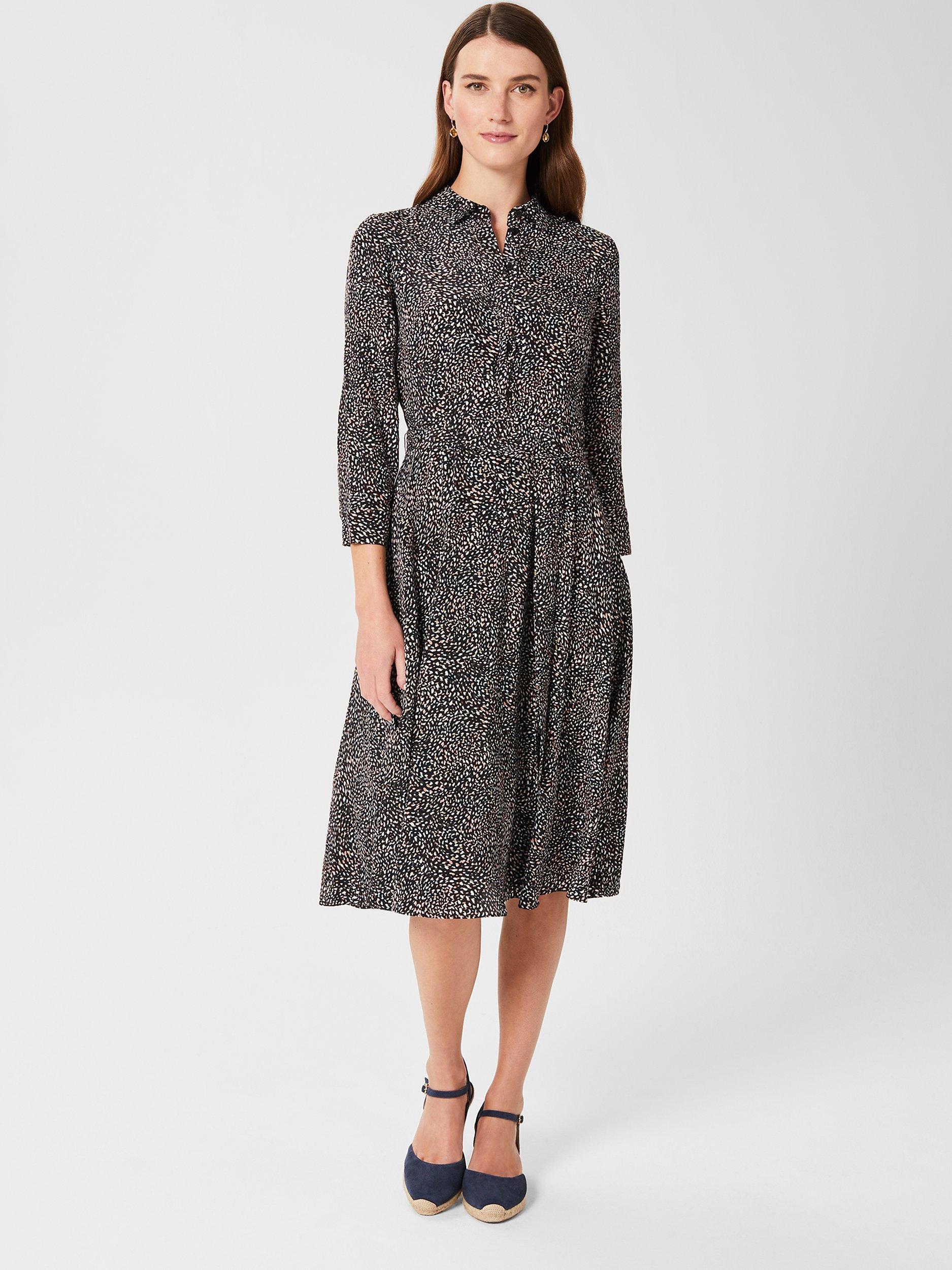 Hobbs Alex Ditsy Print Shirt Dress Navy Multi