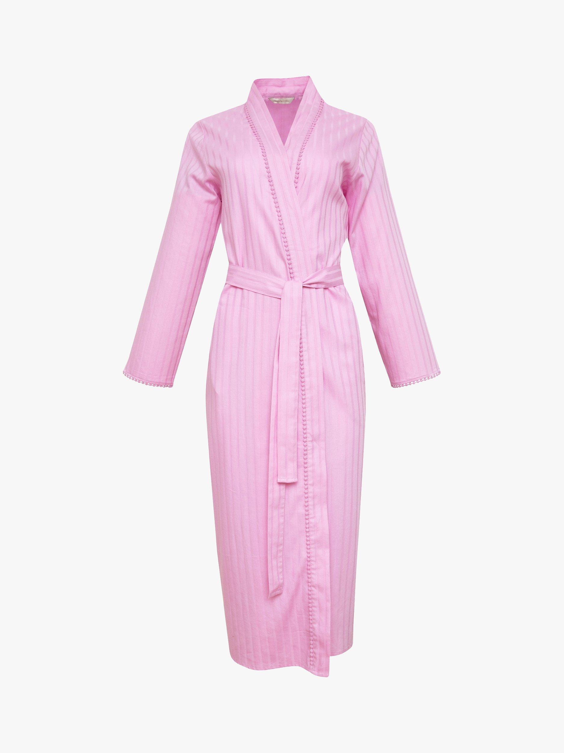 Product image 3 of 3, which shows Nora Rose by Cyberjammies Vivien Satin Stripe Dressing Gown, Pink, 8