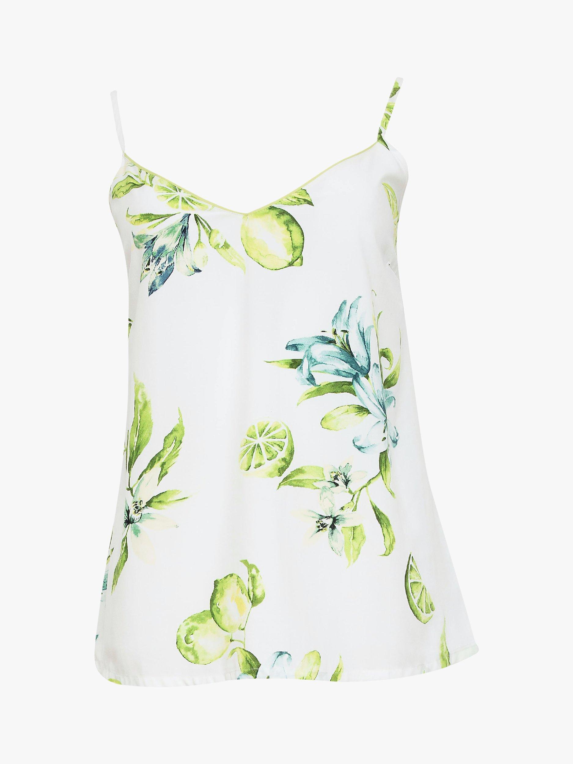 Product image 2 of 2, which shows Cyberjammies Gina Lime Print Camisole and Shorts Pyjama Set, Lime Green Mix, 8