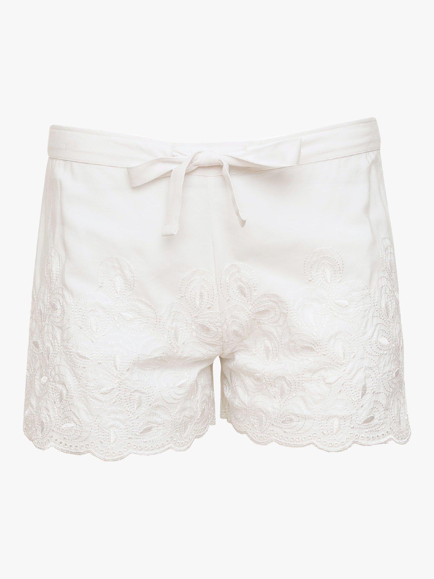 Product image 4 of 5, which shows Cyberjammies Rose Floral Embroidered Camisole And Shorts Pyjama Set, White, 8