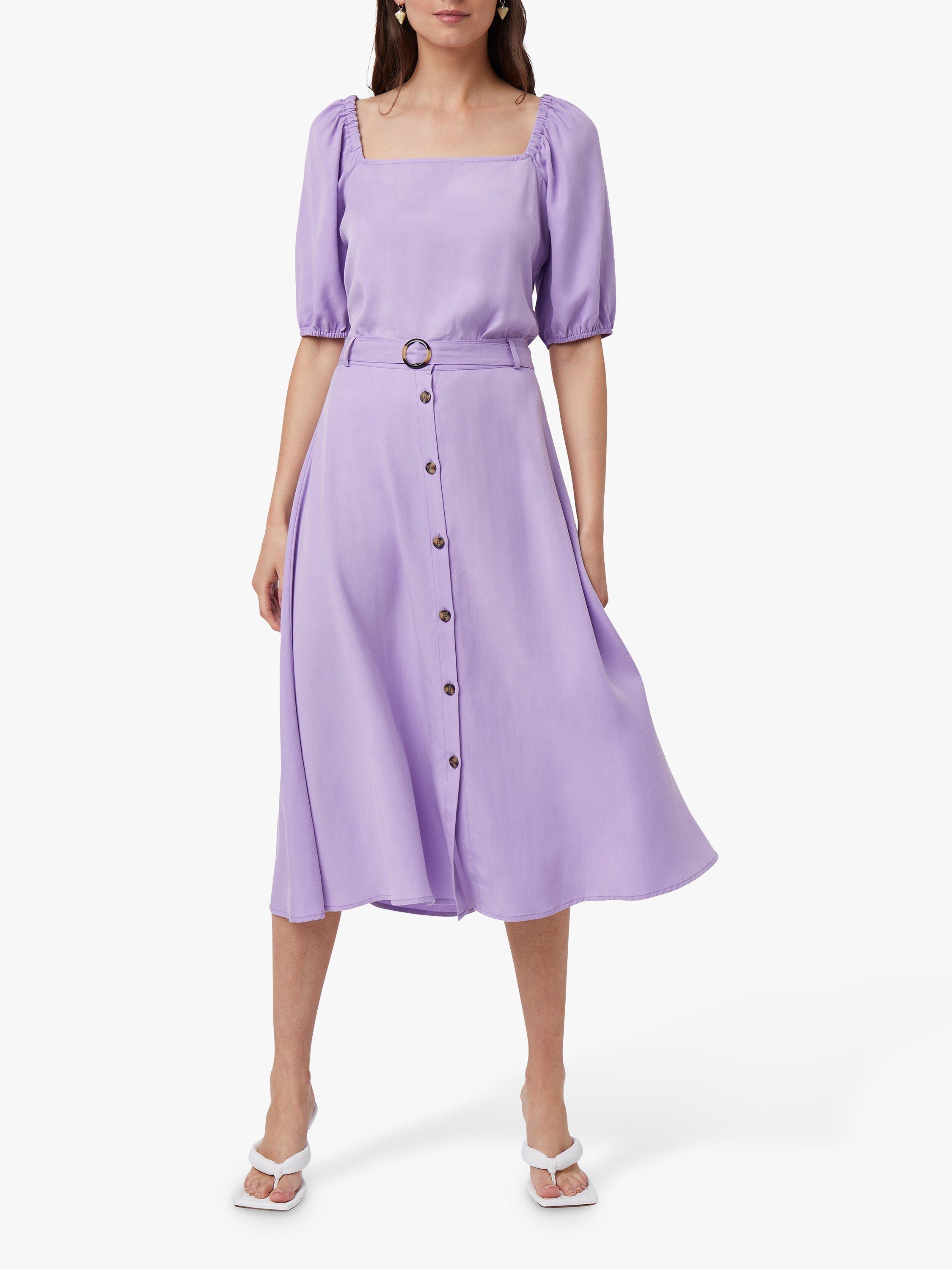Great Plains Square Neck Midi Dress, Violet