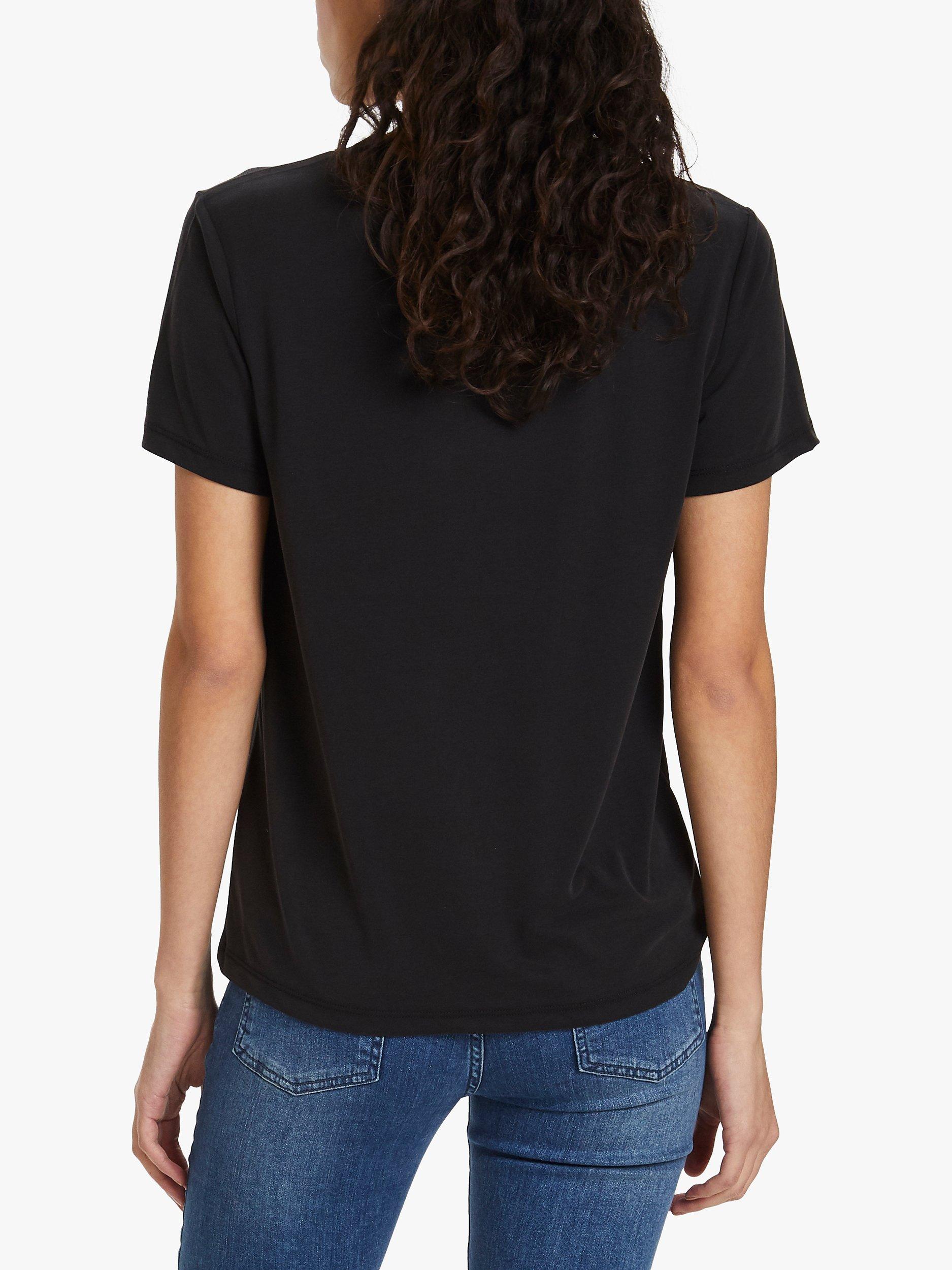 Product image 4 of 6, which shows Soaked In Luxury Columbine Crew Neck T-Shirt, Black, XS