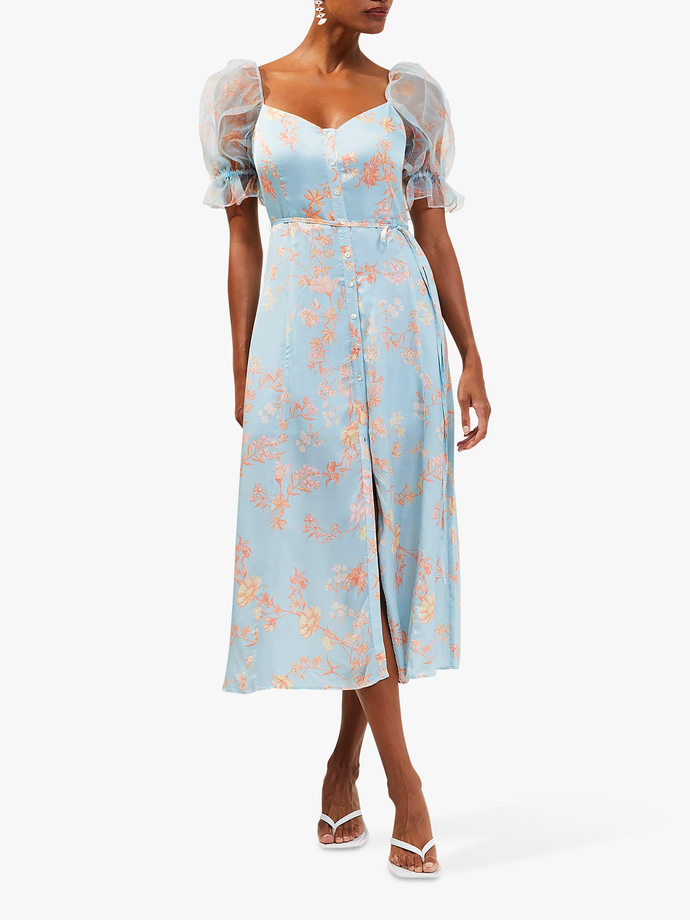 French Connection Diana Drape Midi Dress, Blue