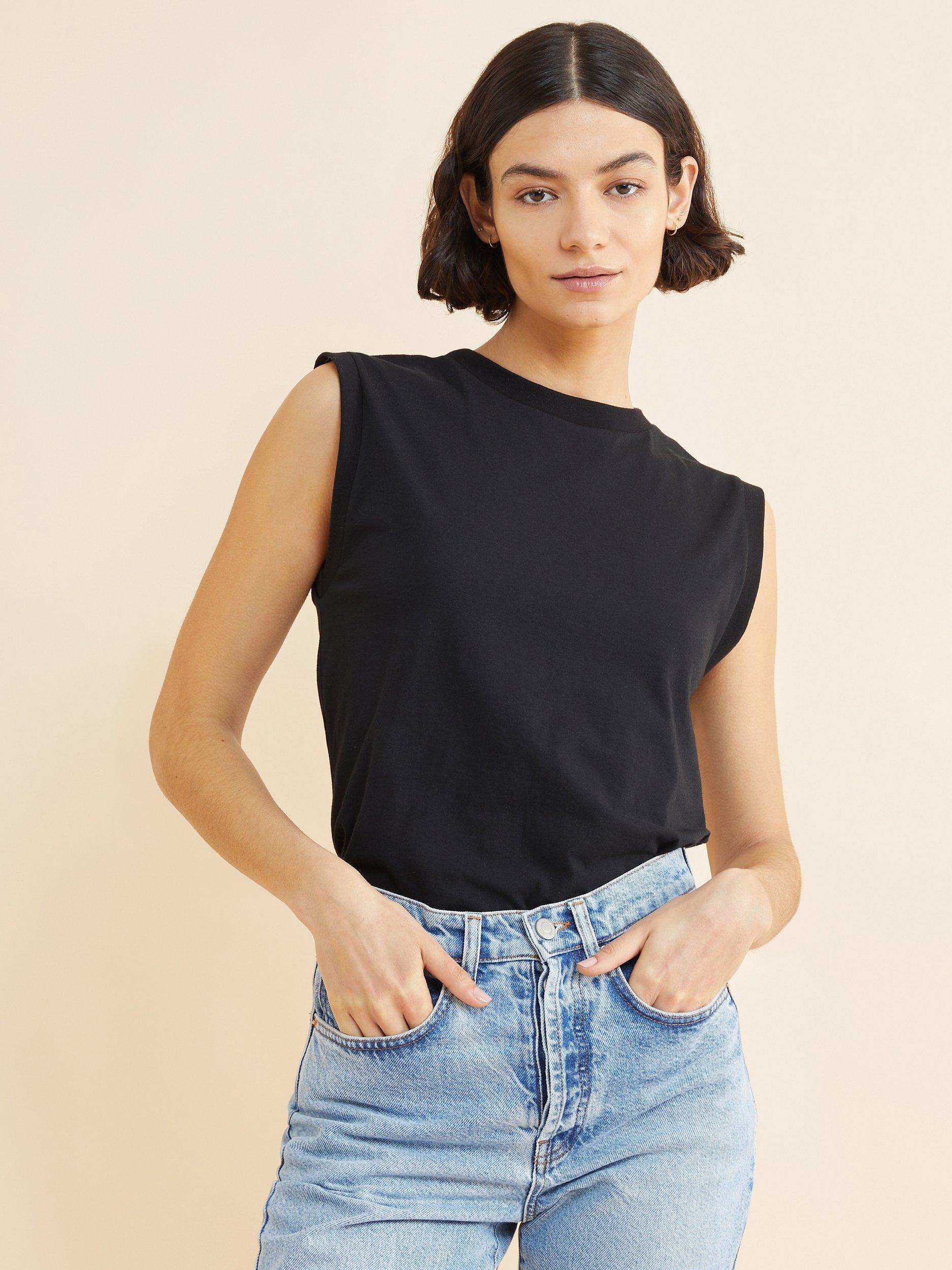 Product image 1 of 4, which shows Albaray Classic Crew Neck Tank Top, Black, 8