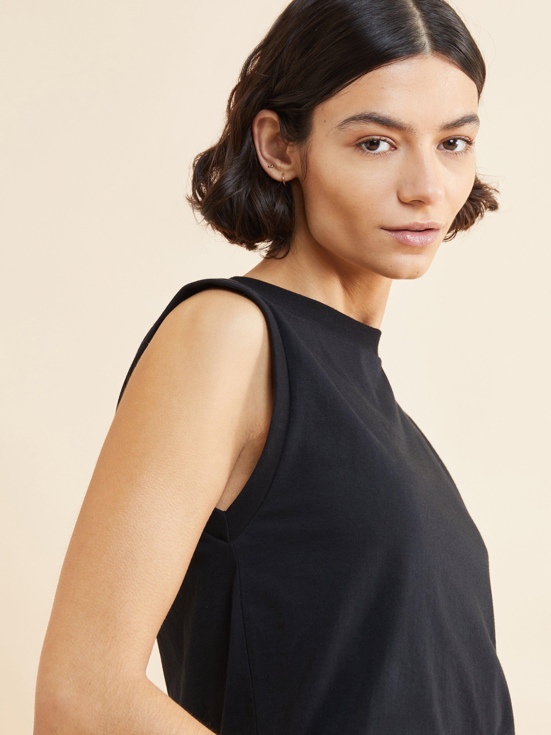 Product image 3 of 4, which shows Albaray Classic Crew Neck Tank Top, Black, 8