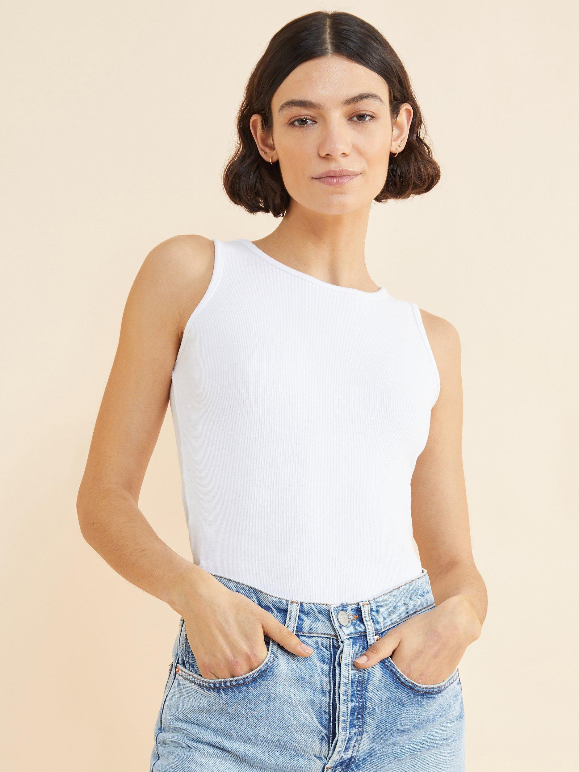 Product image 1 of 4, which shows Albaray Ribbed Vest, White, 8