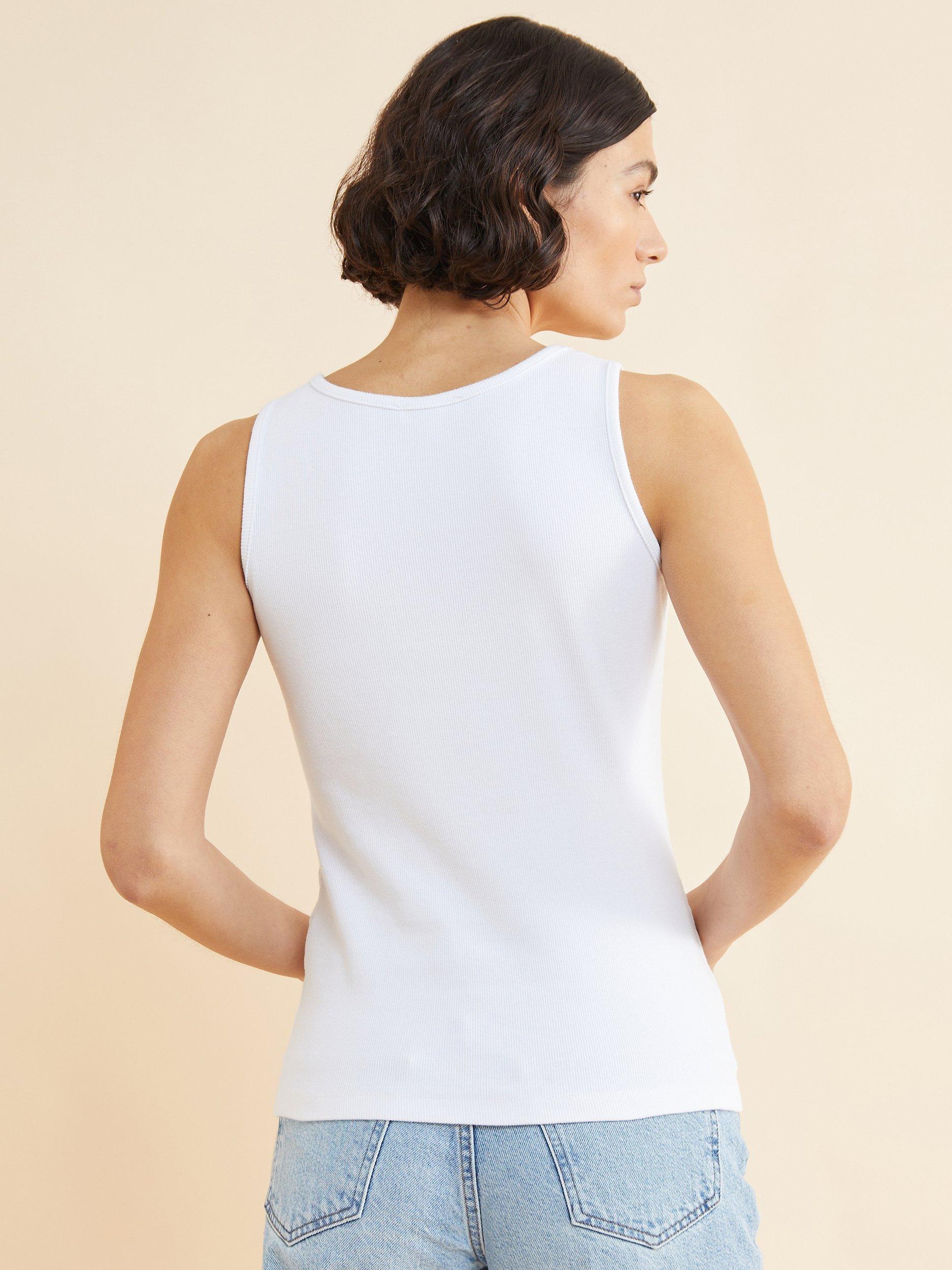 Product image 2 of 4, which shows Albaray Ribbed Vest, White, 8