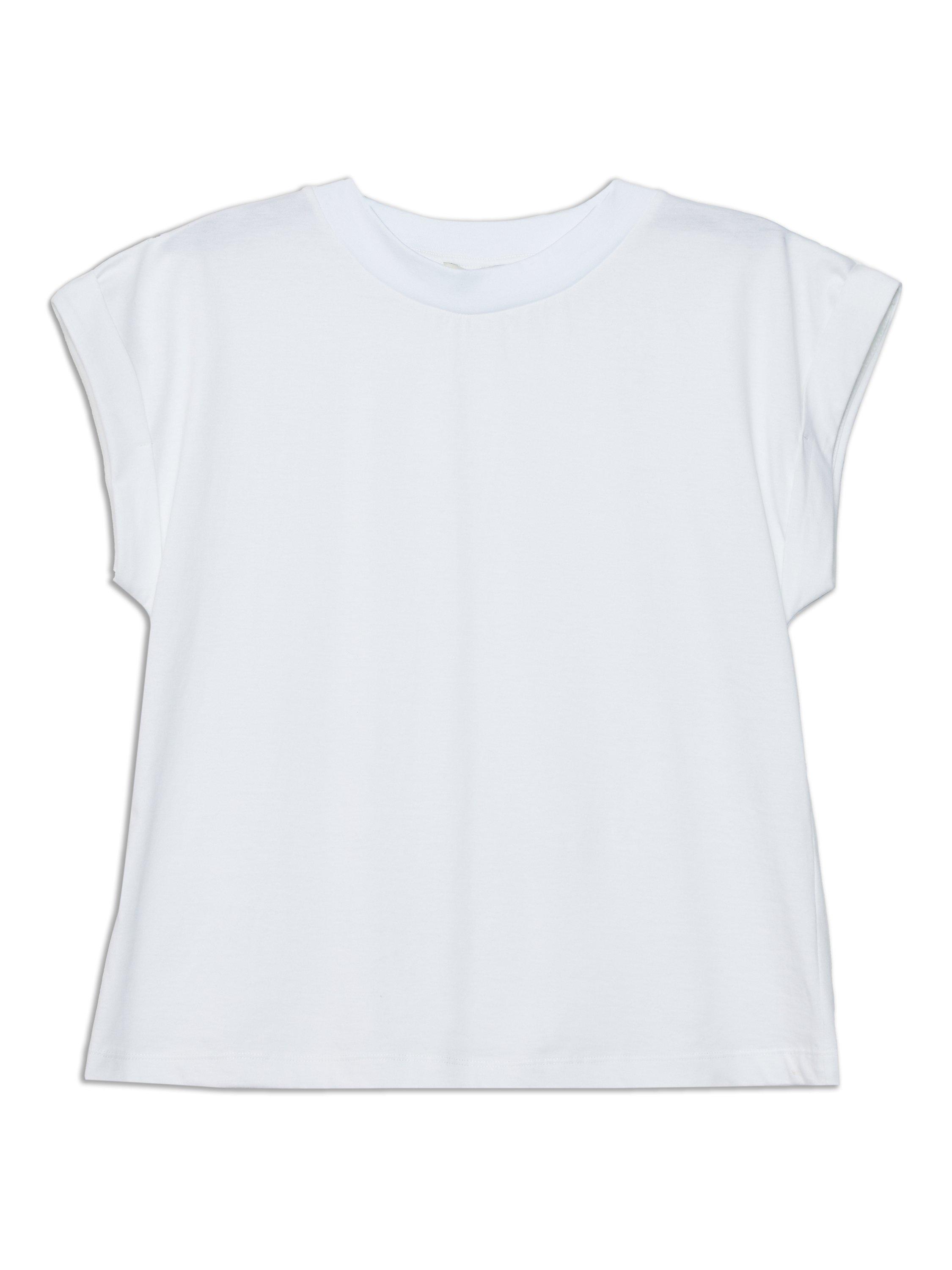Product image 4 of 4, which shows Albaray Roll Back Cuff T-Shirt, White, 8