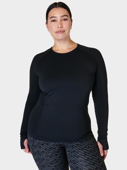 Sweaty Betty Athlete Seamless Long Sleeve Gym Top, Black