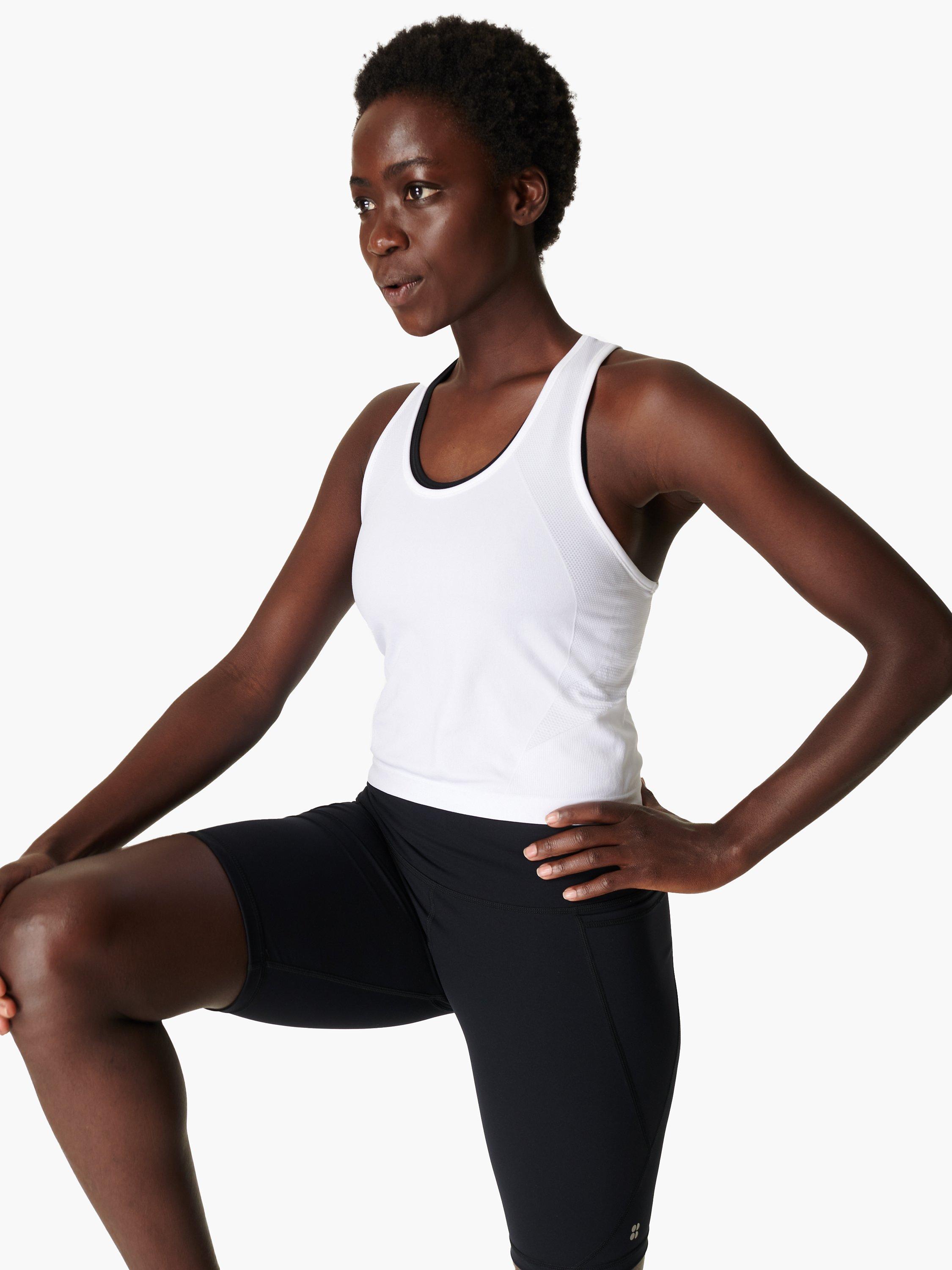 Sweaty Betty Athlete Cropped Seamless Gym Vest, White
