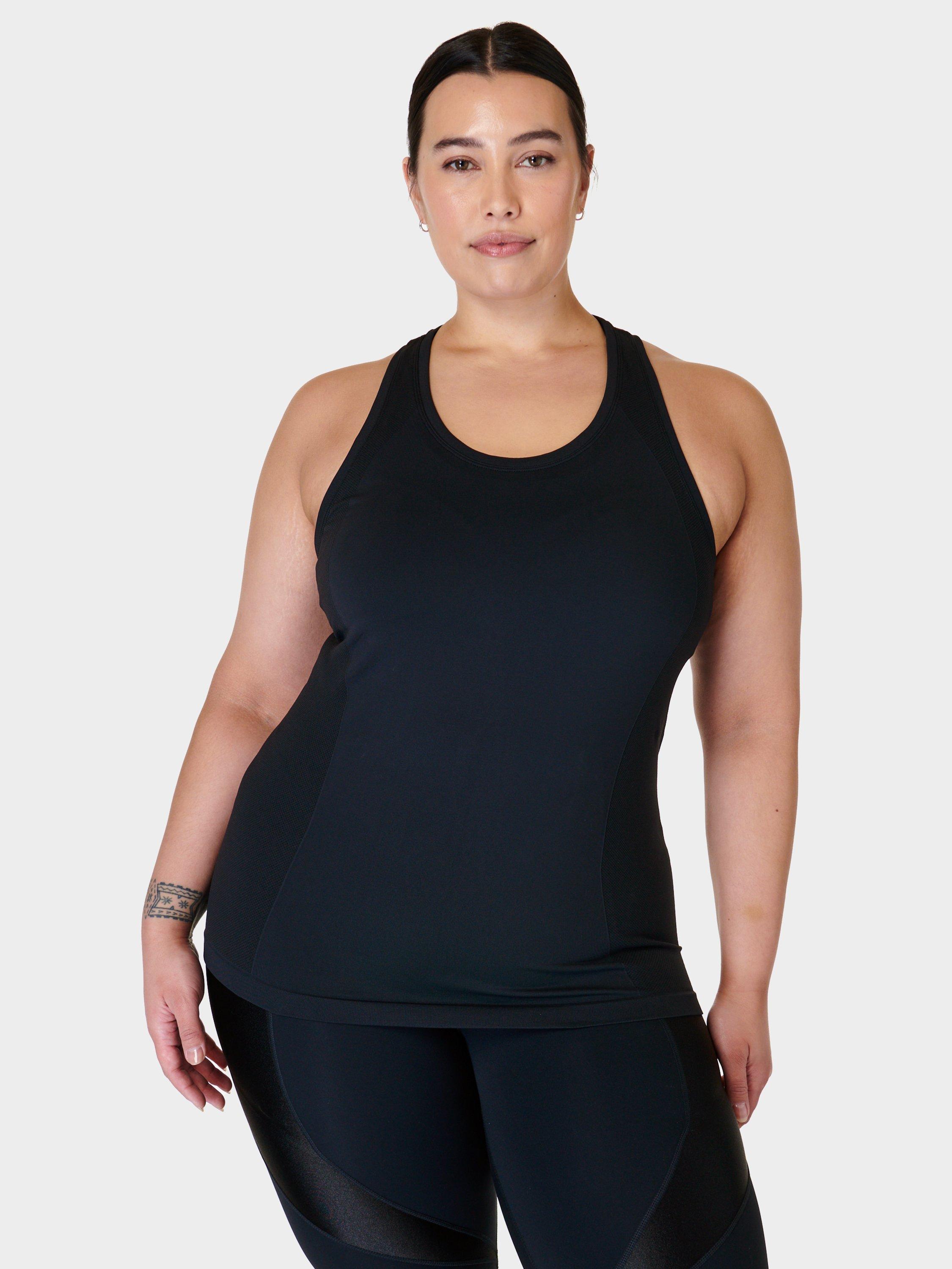 Product image 1 of 5, which shows Sweaty Betty Sleeveless Workout Top, Black, XS