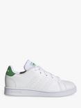adidas Kids' Advantage Lace-Up Trainers, Cloud White/Green/Core Black