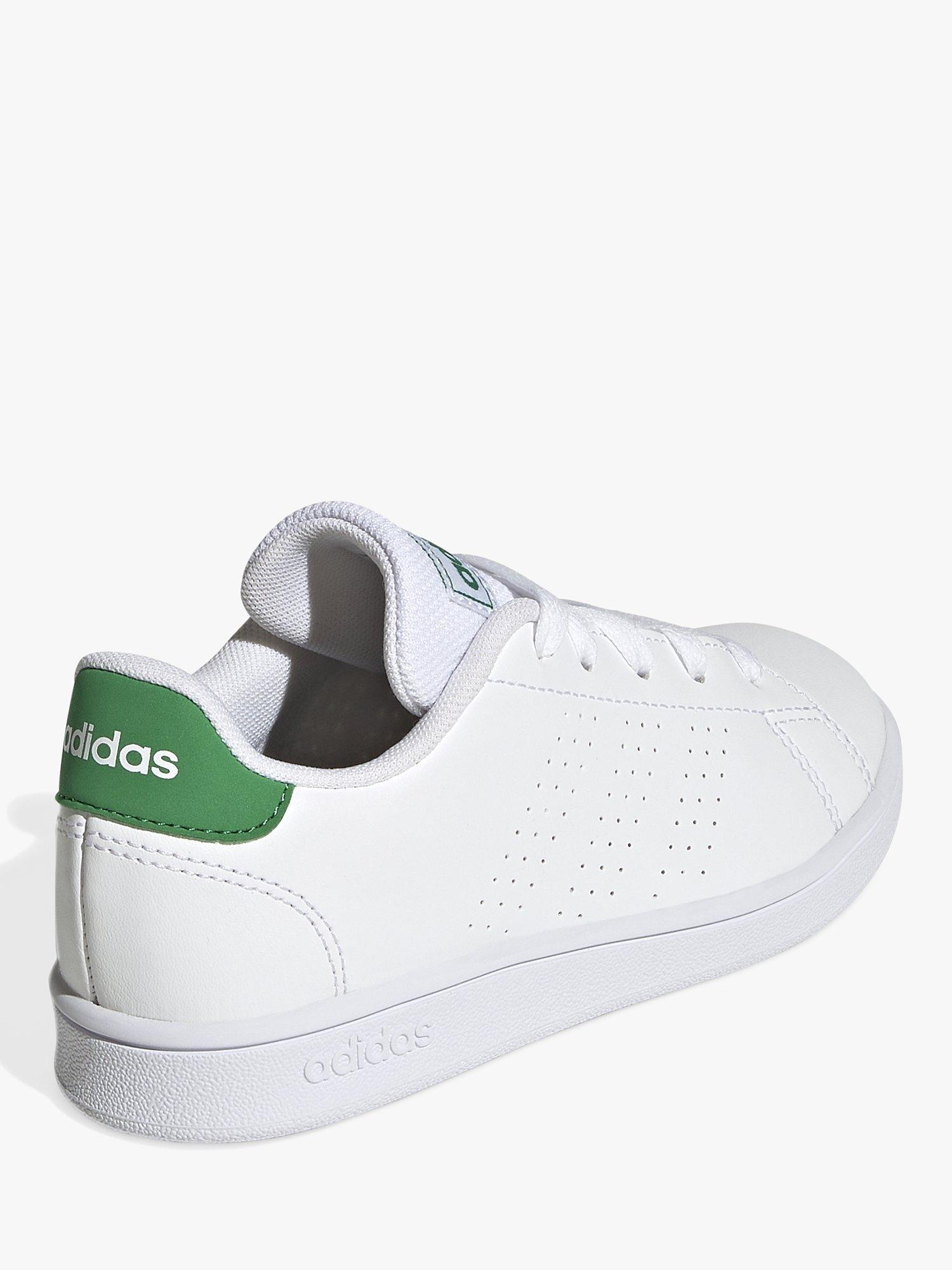 Product image 6 of 10, which shows adidas Kids' Advantage Lace-Up Trainers, Cloud White/Green/Core Black, 3