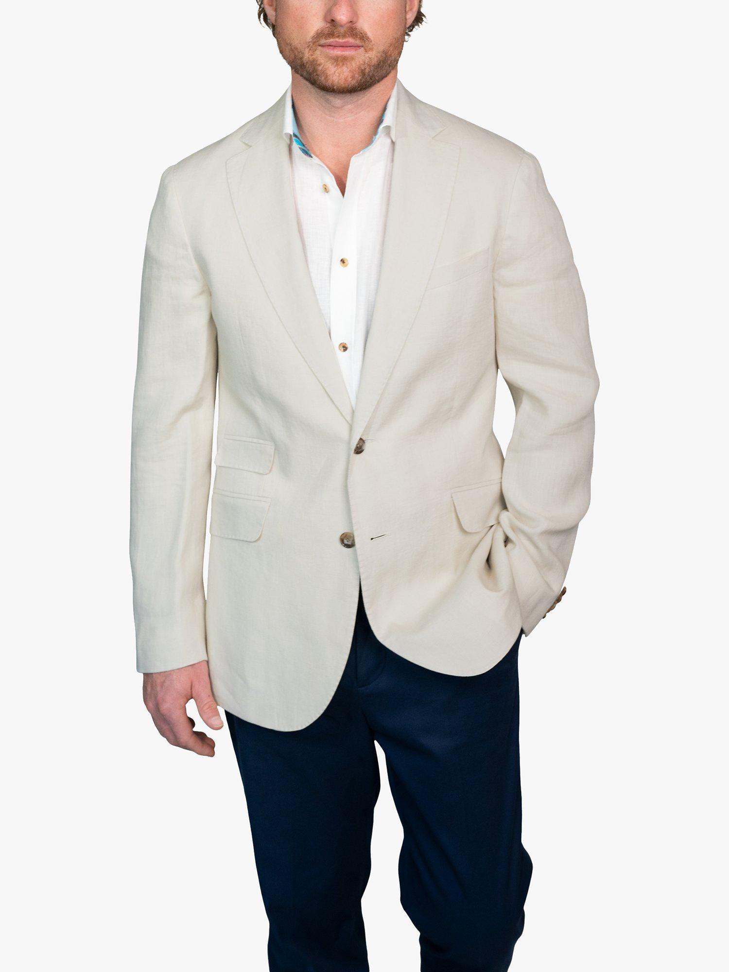 KOY Linen Blazer, Beige, 48R