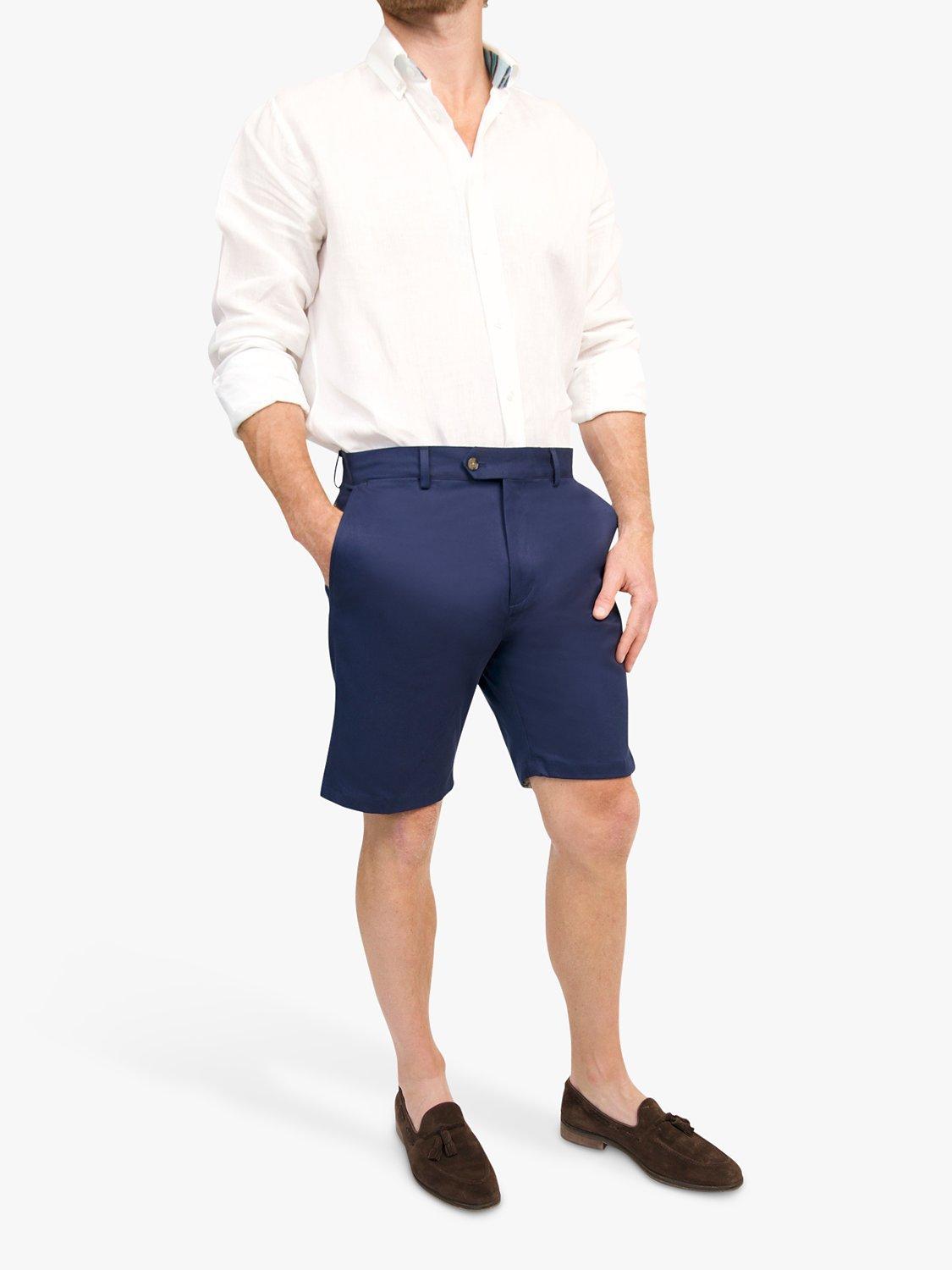 KOY Slim Chinos Shorts, Navy, 34R