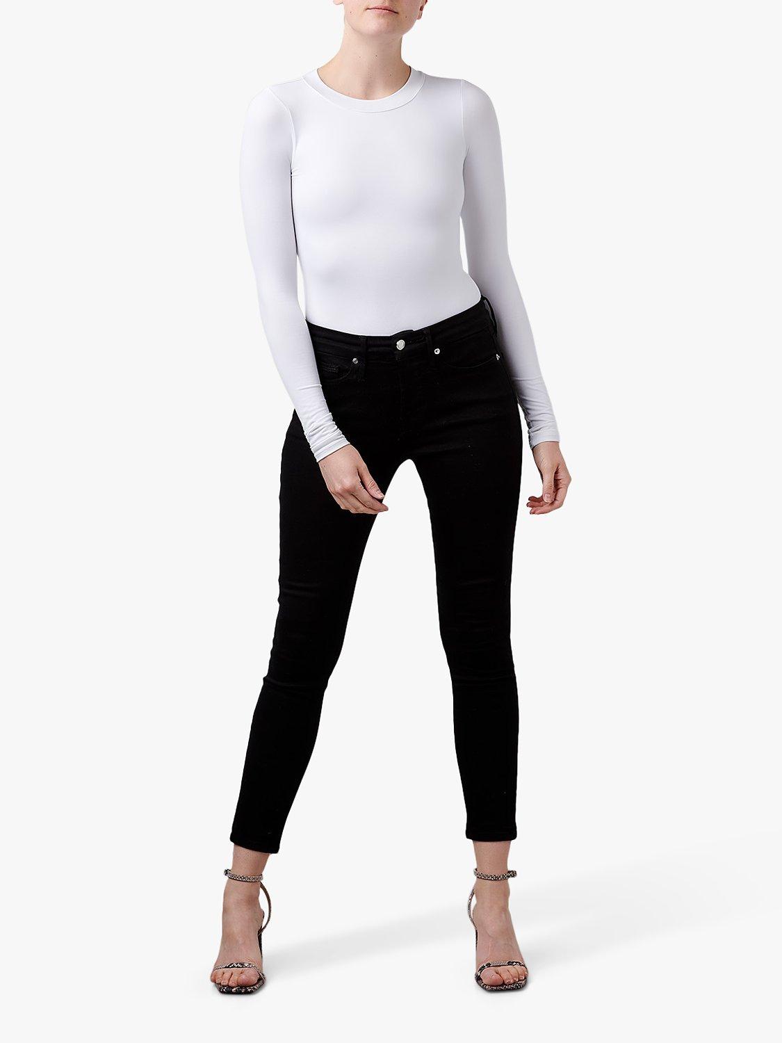 Good American Plain Round Neck Bodysuit, White, XL