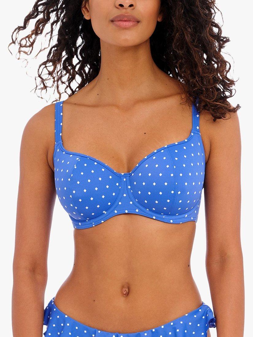 Freya Jewel Cove Underwired Sweetheart Bikini Top, Azure
