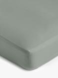 John Lewis Crisp & Fresh Egyptian Cotton Percale 200 Thread Count Deep Fitted Sheet, Dark Sage