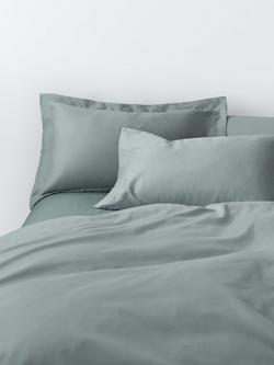 John Lewis Specialist Temperature Regulating Cotton 400 Thread Count Cotton Bedding, Sage