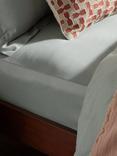 John Lewis Temperature Regulating Cotton 400 Thread Count Fitted Sheet, Sage
