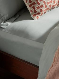 John Lewis Temperature Balancing Cotton 400 Thread Count Deep Fitted Sheet - view 2, Sage