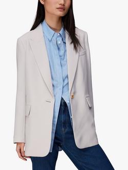 Whistles Crepe Boyfriend Blazer, Neutral, Neutral