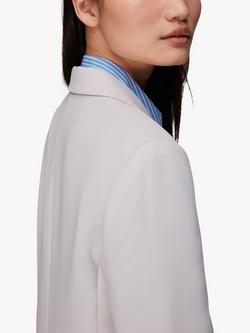 Whistles Crepe Boyfriend Blazer, Neutral - view 2, Neutral