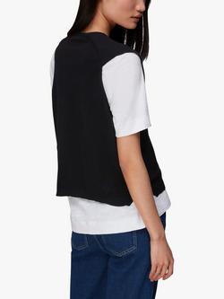Whistles Bailey Sleeveless Cardigan, Black - view 2, Black