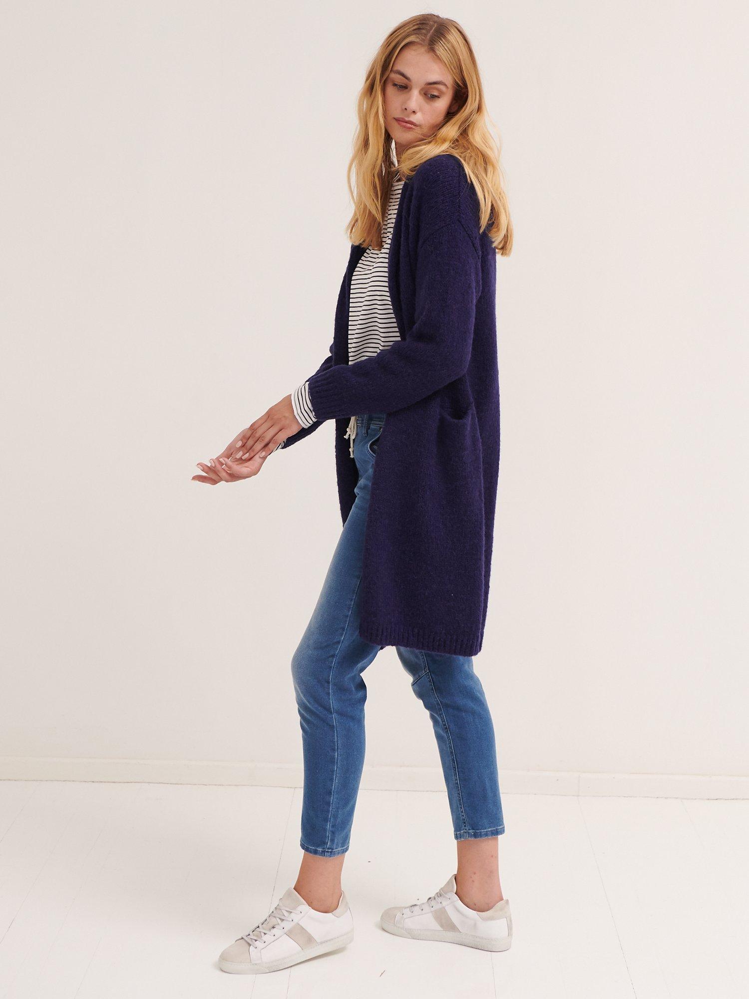 NRBY Caz Long Cardigan, Navy, One Size