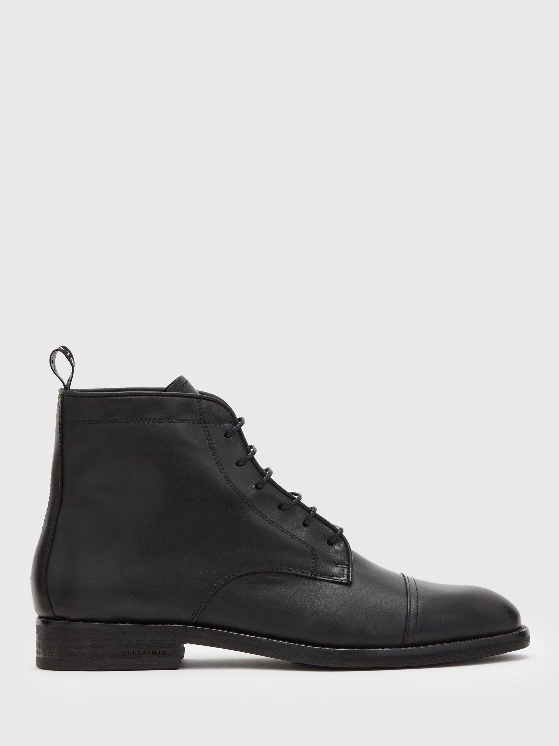 AllSaints Harland Leather Boots, Black
